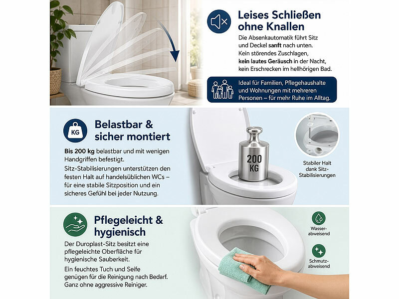 ; WC-Sitze mit Absenkautomatik, Antibakterielle WC-Sitze mit Absenkautomatik WC-Sitze mit Absenkautomatik, Antibakterielle WC-Sitze mit Absenkautomatik WC-Sitze mit Absenkautomatik, Antibakterielle WC-Sitze mit Absenkautomatik 