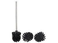 BadeStern Brosse WC en acier inoxydable avec têtes de rechange Ø 8 cm  Noir