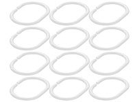 BadeStern Pack de 12 anneaux de fixation blancs pour rideau de douche; Ringe für Duschvorhang-Stangen Ringe für Duschvorhang-Stangen 